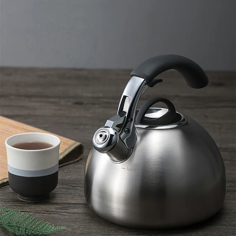 

Whistling Kettle Large Teapot Boil Water 2.5L 304 Stainless Steel Teakettle Food Grade Household Gas Stove Induction Cooker