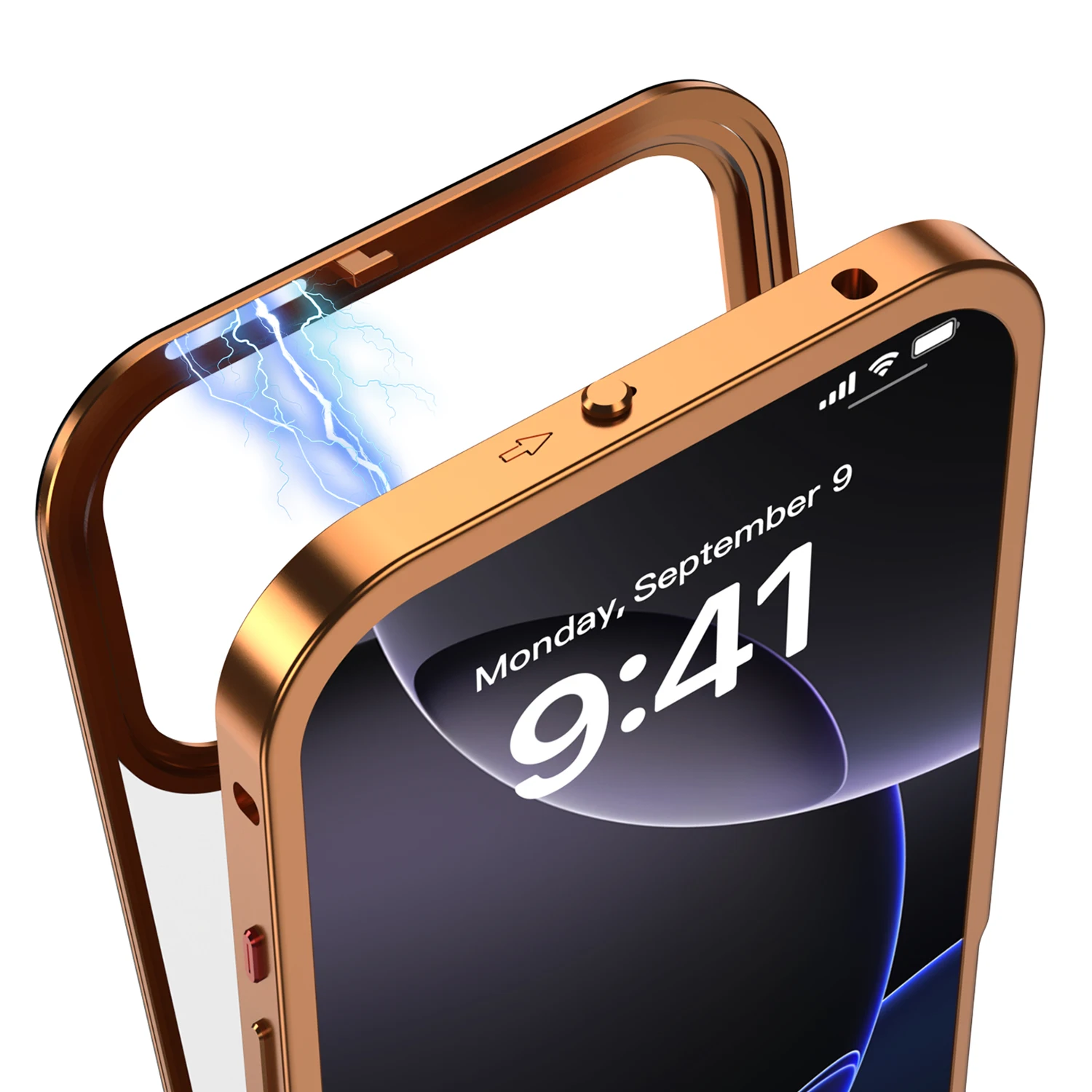 Фото Магнитный металлический чехол для iPhone 17 Pro Max/17 Pro/16 Pro/15 Pro/14 Pro Max, матовый, противоударный, с защитой камеры №5