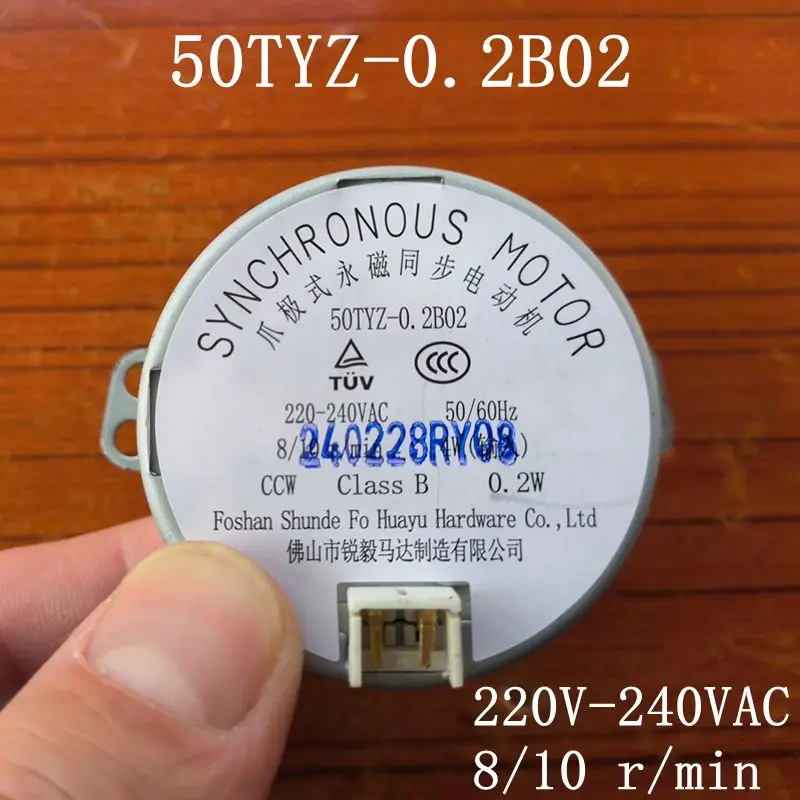 

1 шт. для нагревателя, синхронный двигатель с постоянным магнитом 50TYZ-0.2B02 220 В-240 В переменного тока, 8/10 об/мин, детали