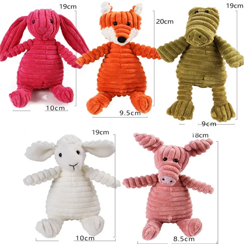 

Corduroy Animal Shape Plush Pet Dog Toys Cute Squeaky Chew Molar Interactive Toy for Small Large Dogs Pets Accessories Supplies