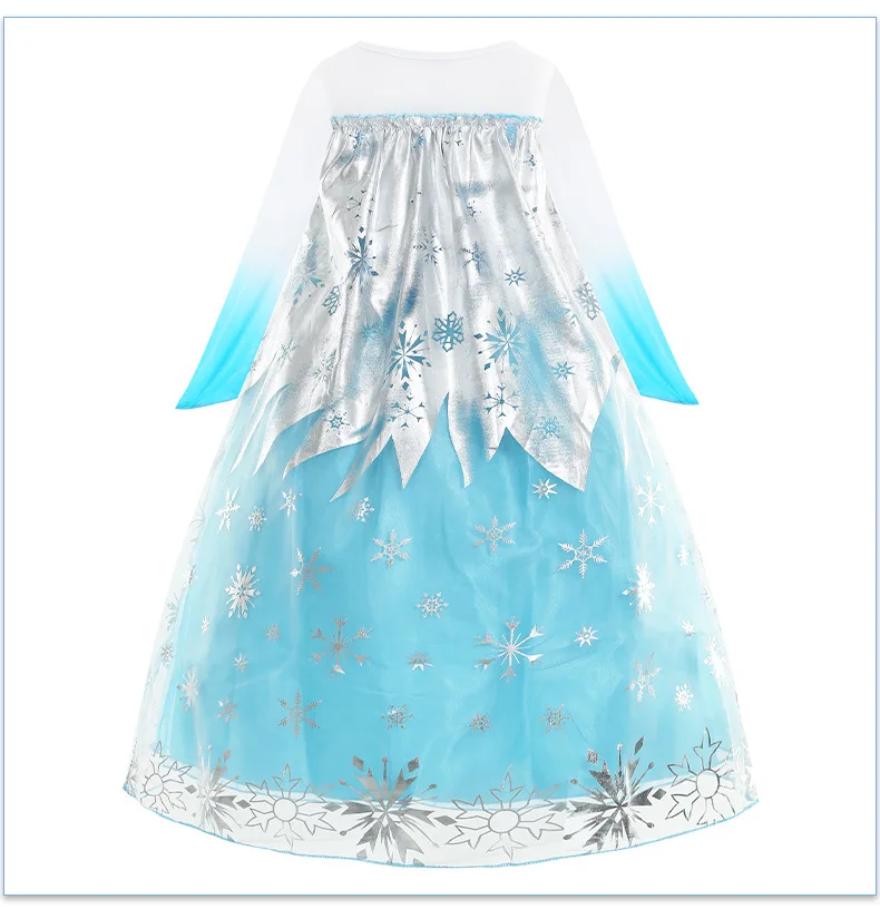 Disney Elsa Princess Dress White Costume For Girls Frozen 2 Snowflake Dresses Snow Queen Costume Cosplay Princess Girls Clothes