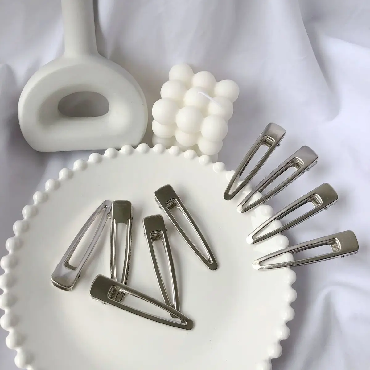 

5 Pcs/Lot New Silver Plated Alloy Hair Clip For Women Fashion Metal Hairpin Barrettes Girls Hair Jewelrly Accessories