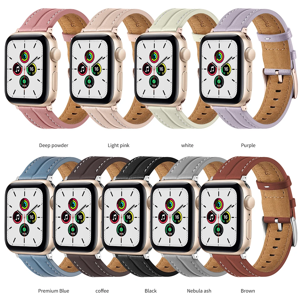 

Ремешок из натуральной кожи для Apple Watch Band Ultra 49 мм 45 мм 44 мм iwatch series 8 7 6 5 4 3 se 41 мм 40 мм