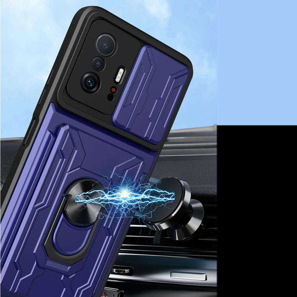 

Xiaomi 11T Pro For Xiaomi 11T Pro Case For Mi11T Mi 11T Pro 5G Card Slot Kickstand Camera Protection Cover Xiaomi 11t mi11 t pro