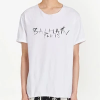 balmain unisex tees mens and womens letter printed round neck short sleeve all match t shirt s 4xl