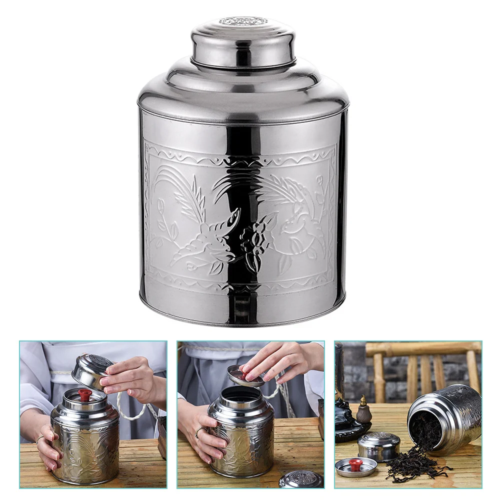 

Tea Canister Storage Tin Jar Coffee Container Sugarmetal Loose Steel Containers Stainless Leaf Kitchen Canlid Sealed Airtight
