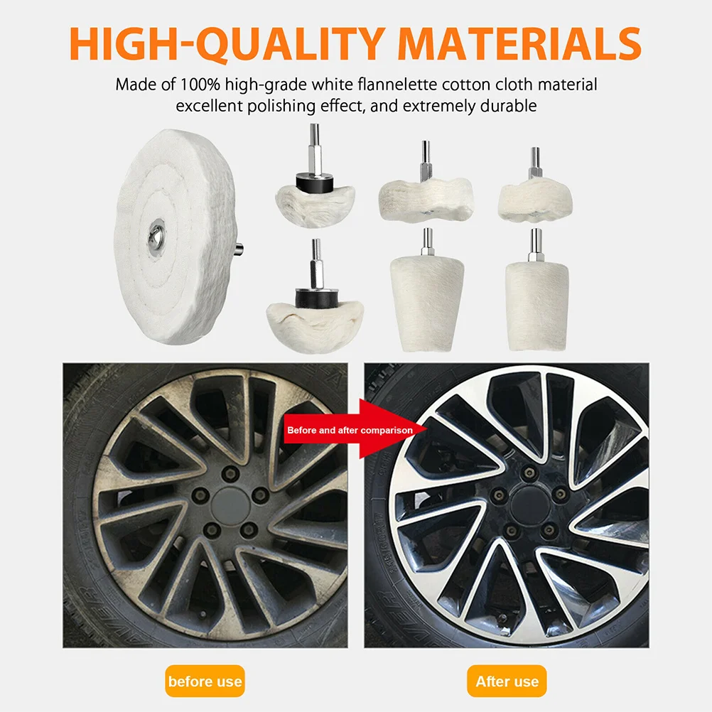 

7 Pcs Buffing Wheel Pad Mop Kit Polishing Wheel for Grinder Polisher Equipment