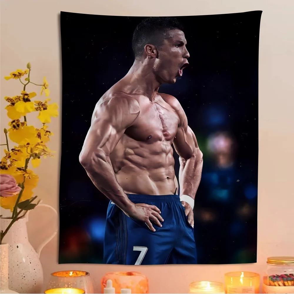 C-Cristiano R-Ronaldo CR7 Гобелен Художественная печать Японский настенный гобелен Аниме