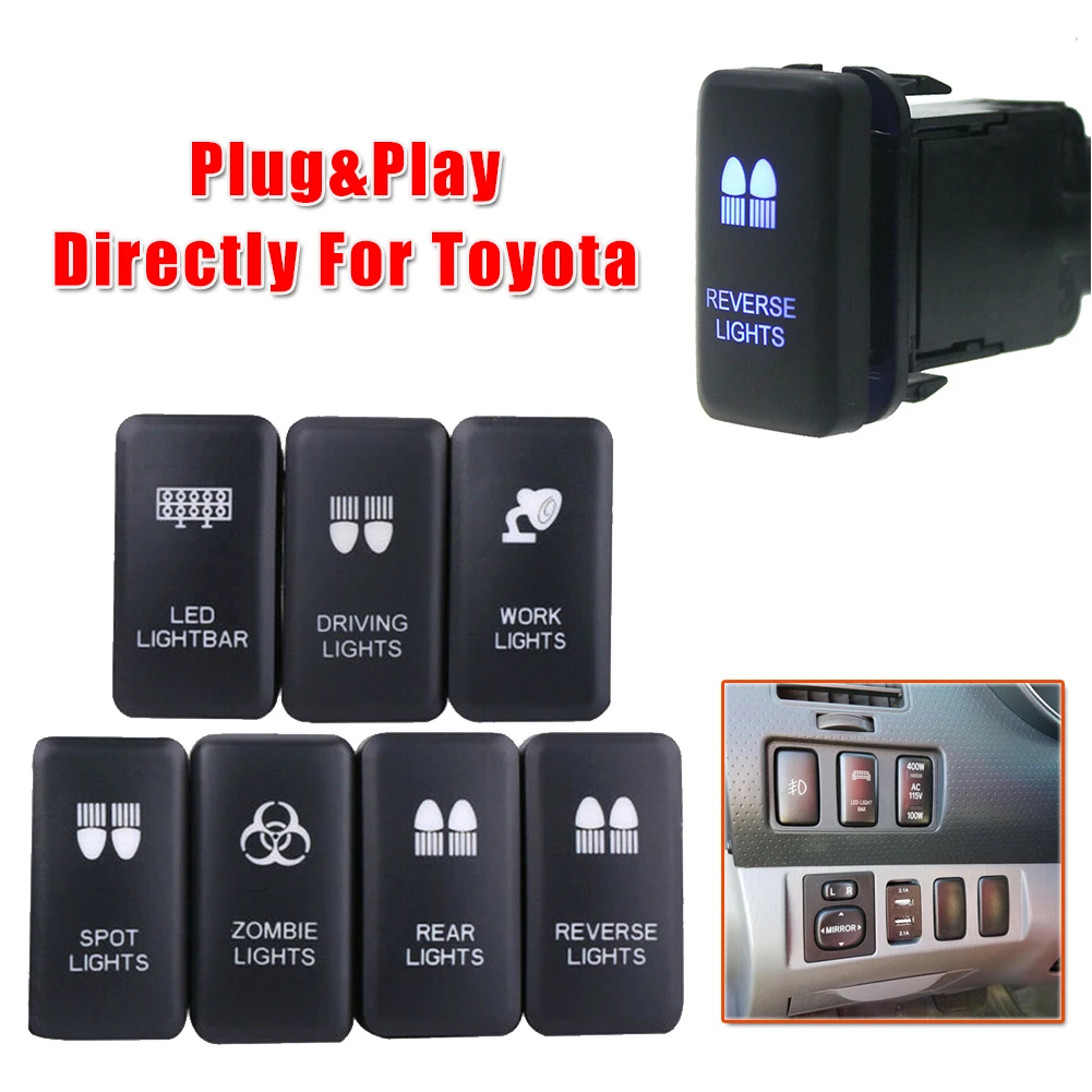 

Sale On-Off Push Switch For Toyota Tacoma FJ Cruiser 4Runner Highlander LED Light Bar Switch Push Button