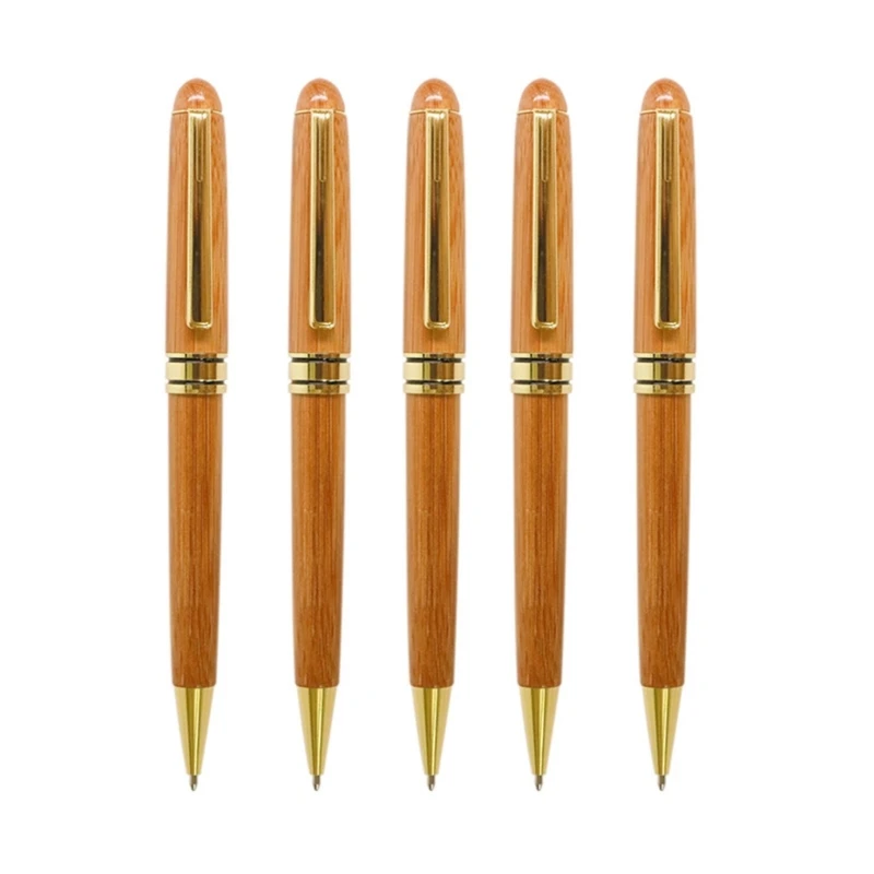 

5 шт. деревянные шариковые ручки, Бамбуковая деревянная шариковая ручка, Набор бамбуковых шариковых ручек