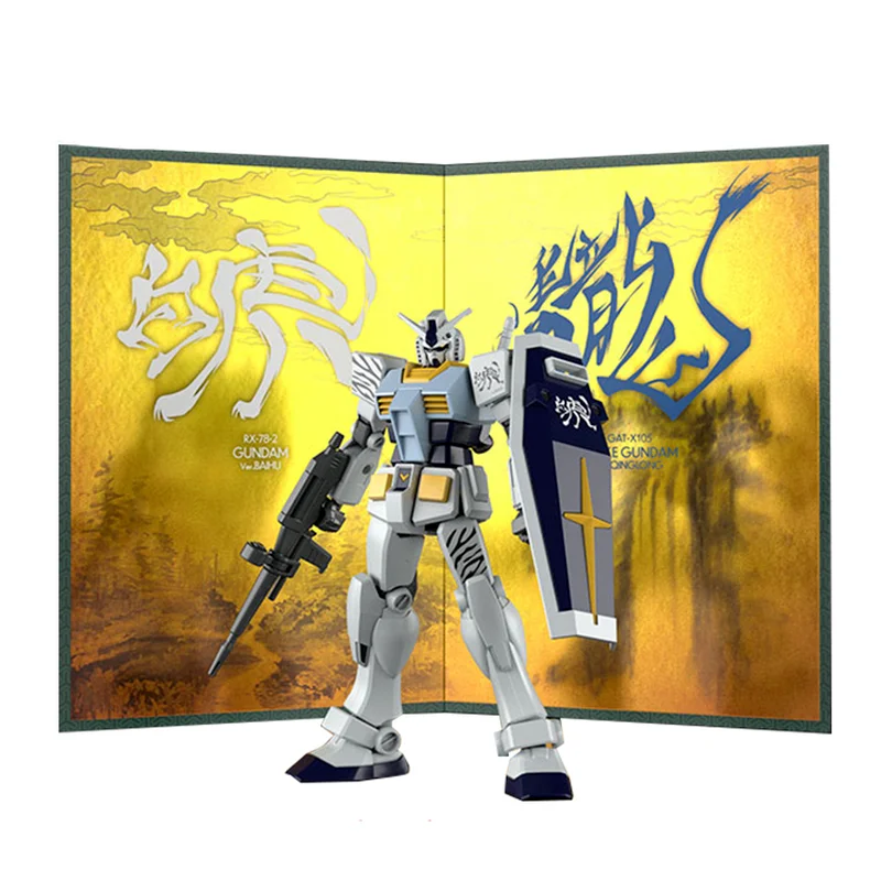 Фото Набор моделей Bandai gundam, аниме фигурки EG 1/144, реальная фигурка BAIHU из настоящей фигурки героев аниме, игрушки для детей №4