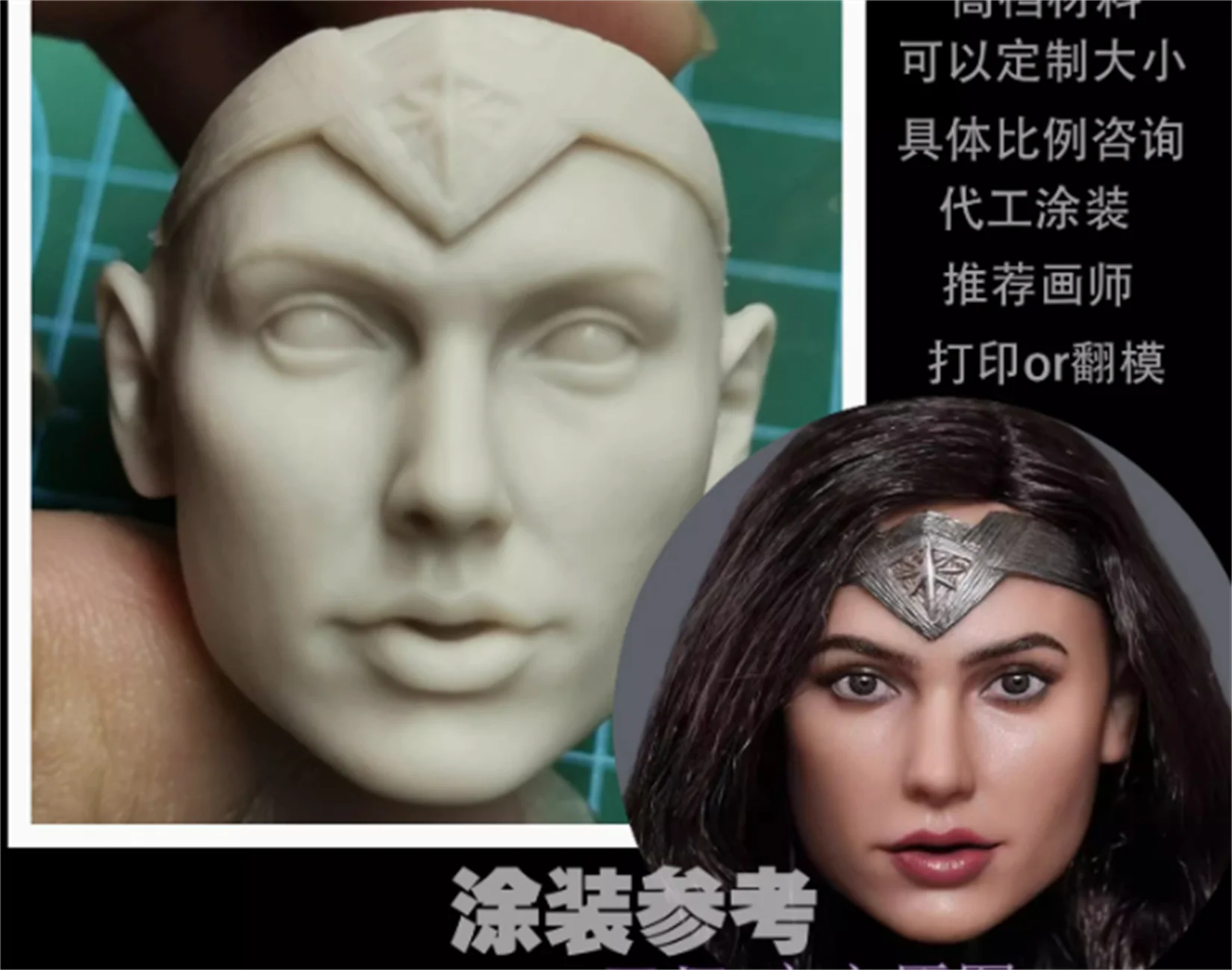 Масштаб 1/6 Гал гадот режим Неокрашенная женская Соломенная голова для 12-дюймовых