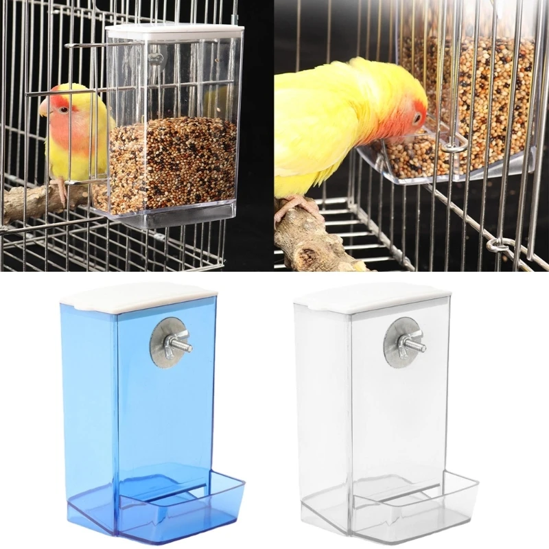 

E5BB Parrots Automatic Feeder for Food Feeding Clear Pet Birds No-Spill Feeder Bird Food Bowl Pet Birds Feeding Supplies