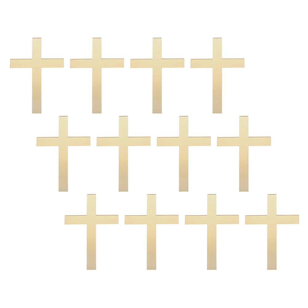 

12 Pcs Cross Cake Topper Decor Baptism Decorate Acrylic First Communion Baby Backdrop