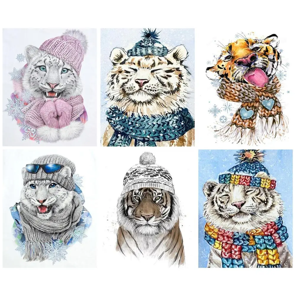 

CHENISTORY Full Square Diamond Embroidery 5D Hat Tiger Diamond Painting Mosaic Embroidery Pictures Wall Decor
