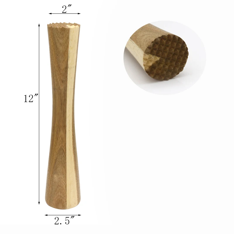 

12" Wooden Sauerkraut Pounder or Wood Pickle Sticks to Prepare for Fermentation or vegetable