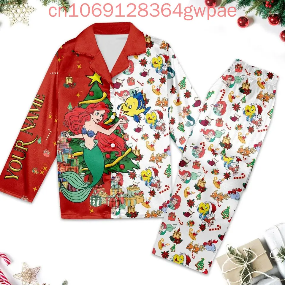 Пижамный комплект Русалочка Ариэль принцессы Disney повседневная мужская и женская