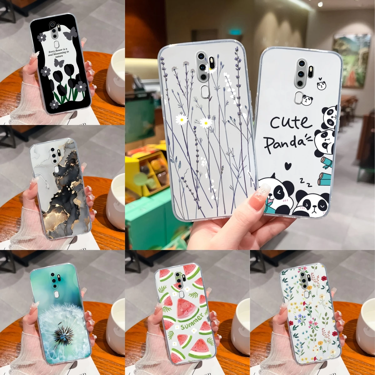 Для OPPO A9 A5 2020 чехол милый цветочный мультяшный Стиль Прозрачный Силикон ТПУ