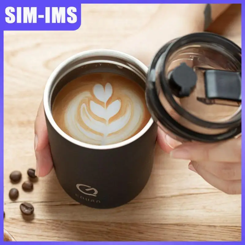 

280ml Compact Coffee Cup Portable Thermos Cup With Straw Water Bottle Beer Cups Large Capacity Food Grade Mug Thermos Mug