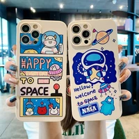 for iphone13 12 11 pro max mini xr xs x 6 6s 7 8 plus se creative cartoon astronaut phone case soft shell personality phone case