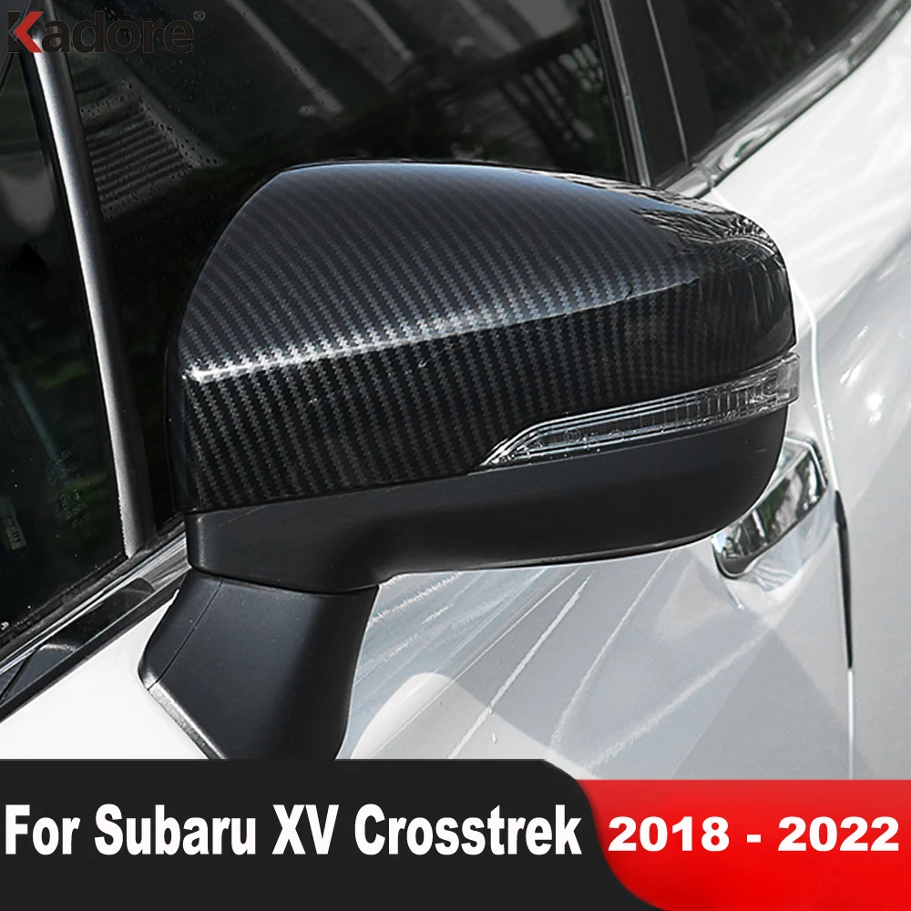 Cubiertas de espejo retrovisor para Subaru XV Crosstrek Impreza 2018 2019 2020 2021, cubiertas de fibra de carbono para puerta lateral, embellecedor, estilo de coche, 2 piezas