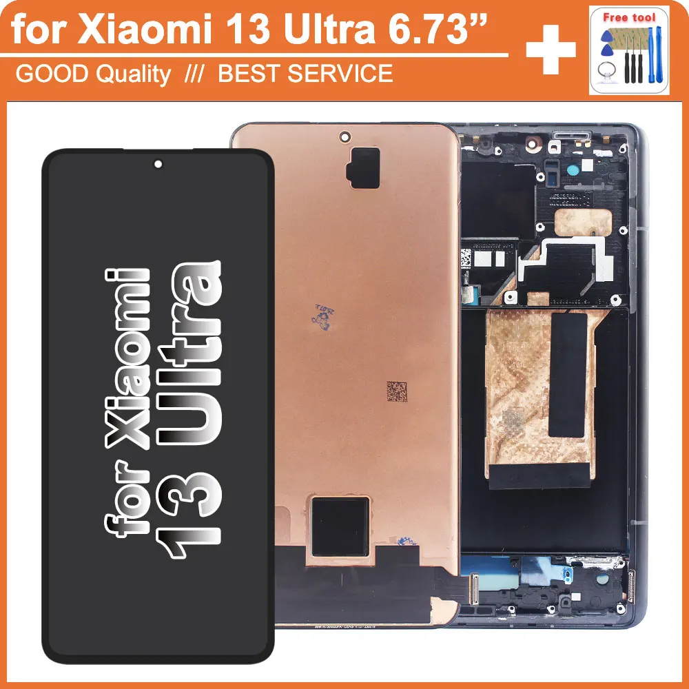 Фото Pop 6,73 ''AMOLED ЖК-дисплей для Xiaomi 13 Ultra 2304FPN6DC ЖК-дисплей с цифровым преобразователем сенсорного экрана в сборе для Mi 13 Ultra 2304FPN6DG Scre №1
