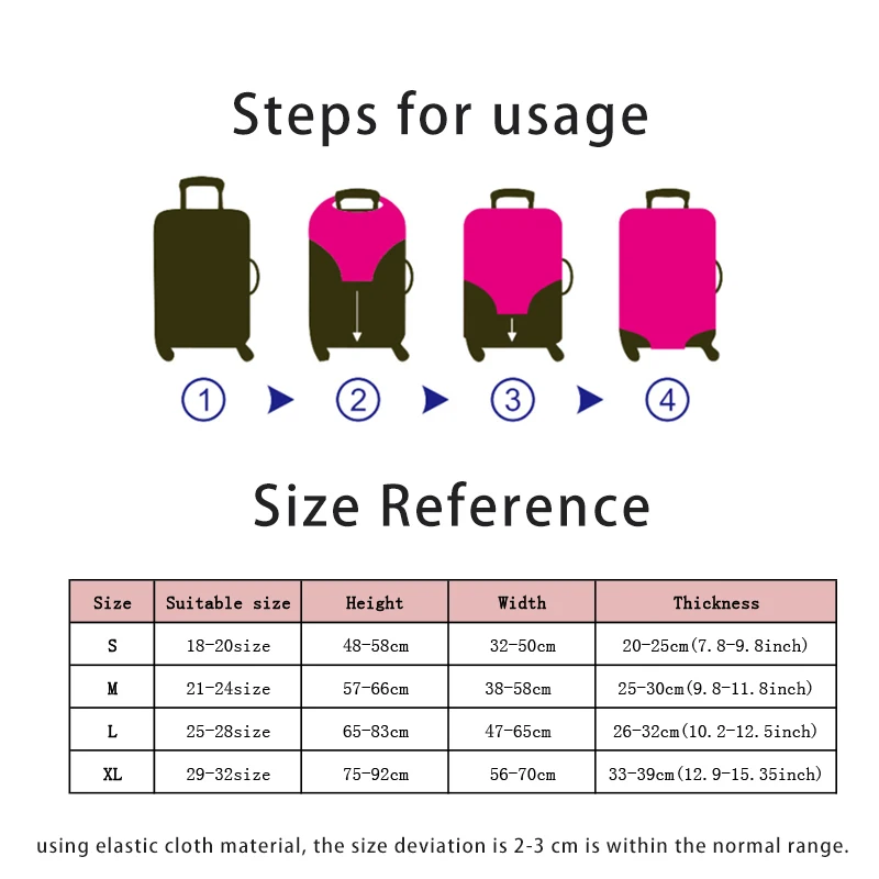 Pink Letter Luggage Cover Thicker Elastic Suitcase Protector Apply To 18''-32'' Travel Accessories |