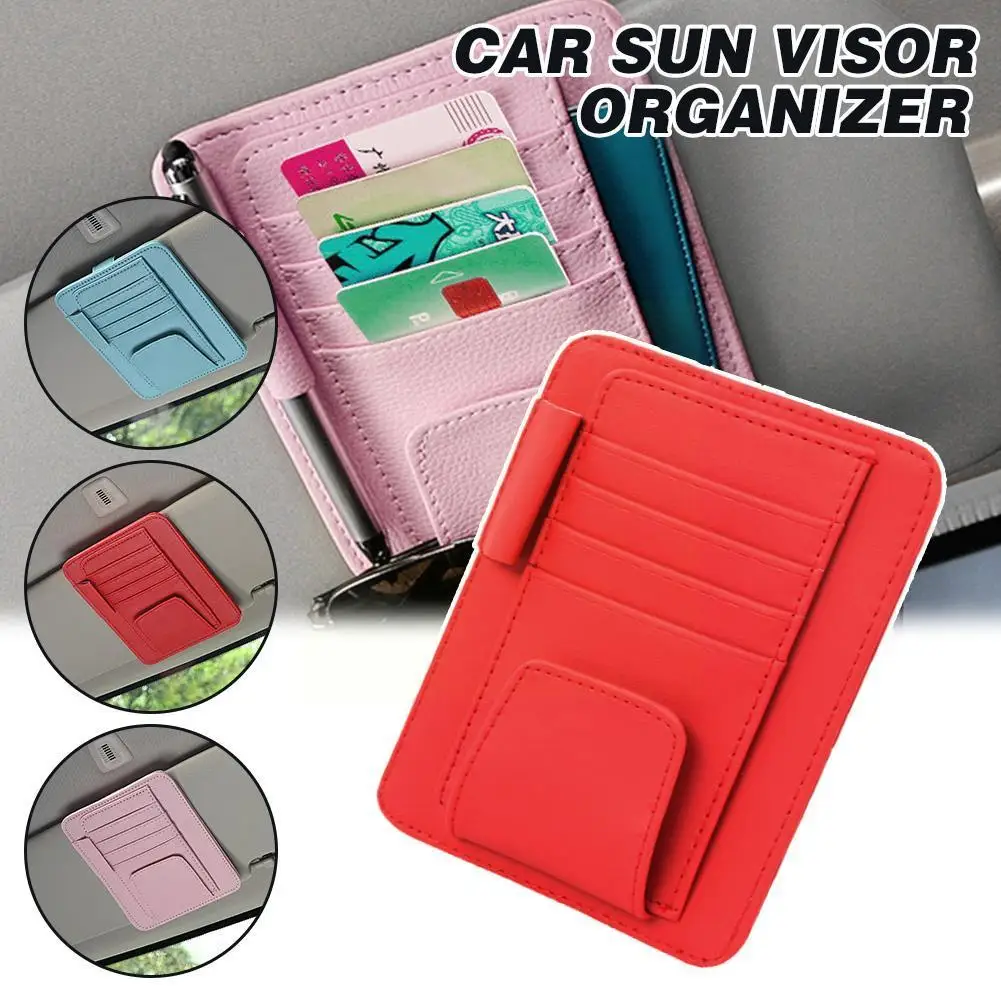 

Автомобильный органайзер для солнцезащитных очков A3N0, кожаная сумка со множеством карманов, для хранения солнцезащитных очков, IC-чехла, держатель для карт, зажим для солнцезащитных очков