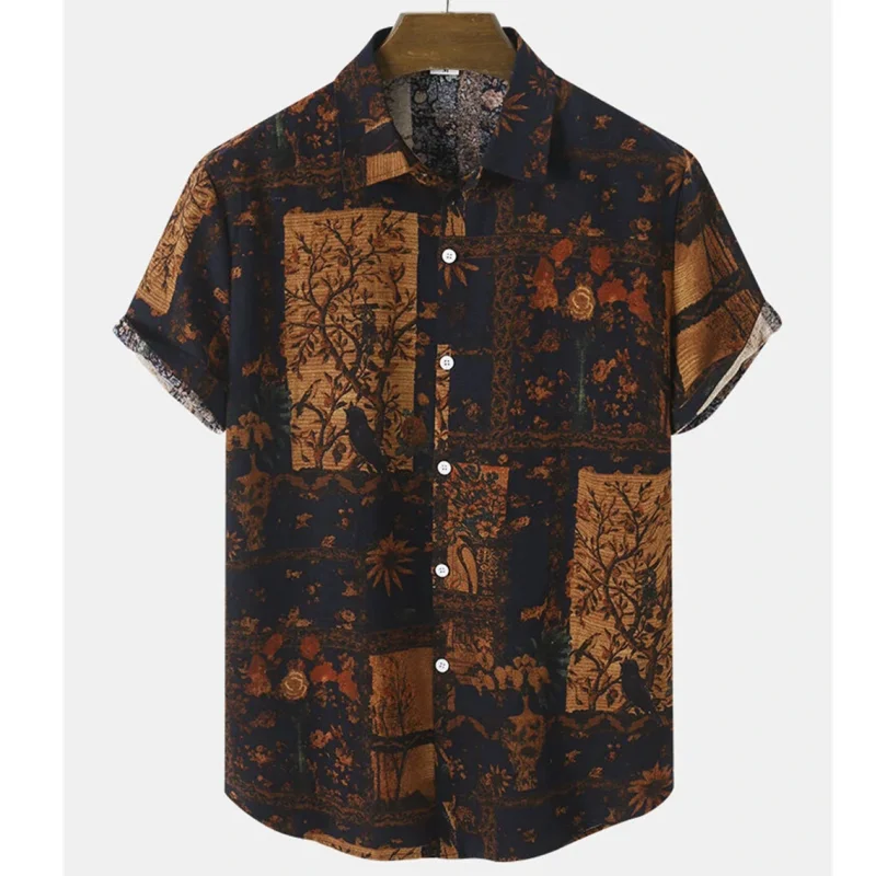 

Men's Hawaiian Shirt Summer Short Sleeve Loose And Breathable Patterned Printed Oversize Social Gothic Vintage Dazn Clothes