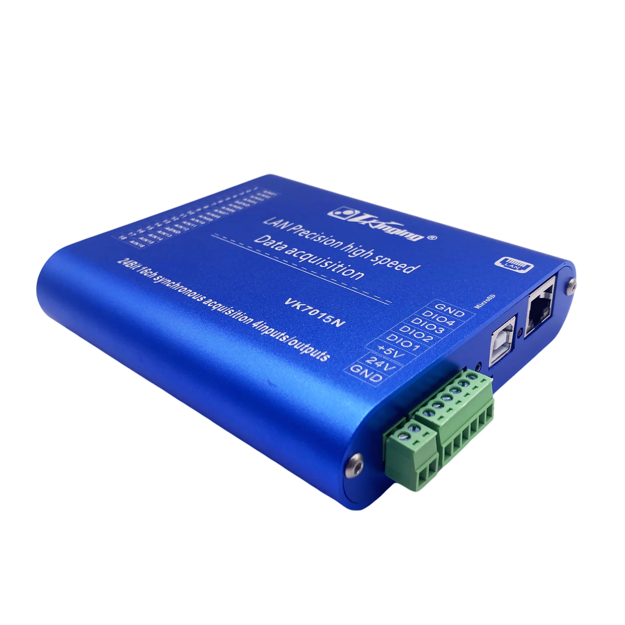 VK7015N Ethernet Data Acquisition Card Labview 24-bit 16-channel 32K Synchronous Sampling