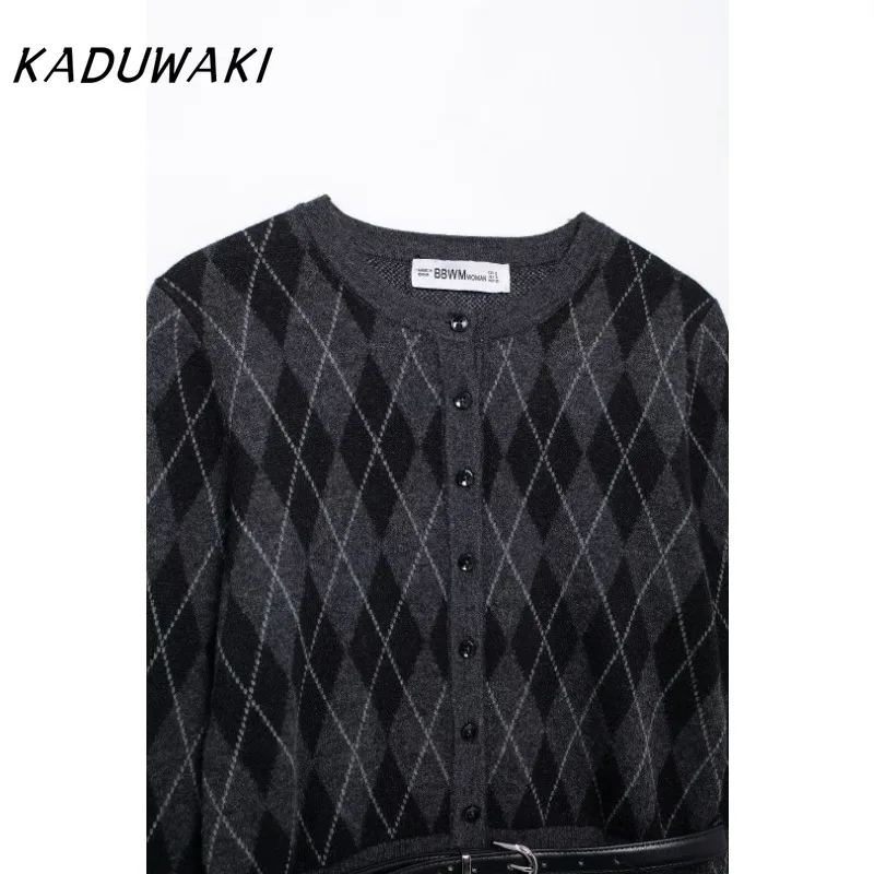 KADUWAK женский модный классический кардиган с круглым вырезом в виде птичьей