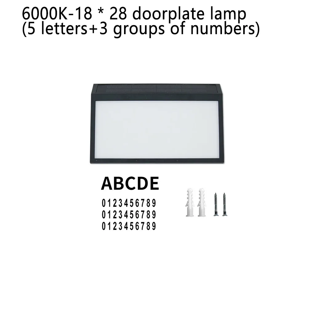 

6000K House Numbers Solar Powered Wall Light Illuminate Address Sign Doorside Wall-mounted Lamp for Yard Street Garden