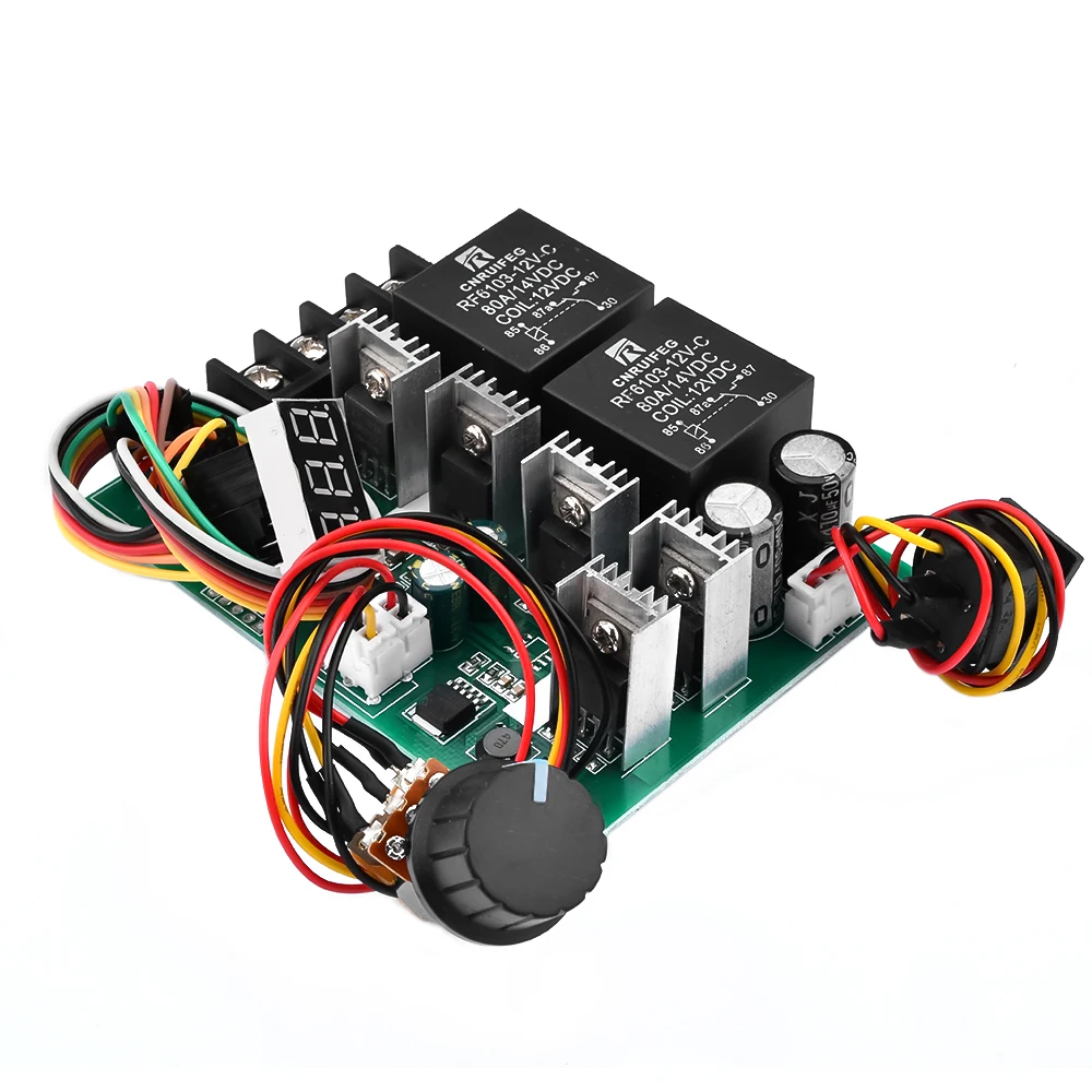 

DC10-55V регулятор скорости двигателя электрический регулятор ШИМ с реверсивным переключателем модуль привода вход 60A 12В 24В 36В 48В