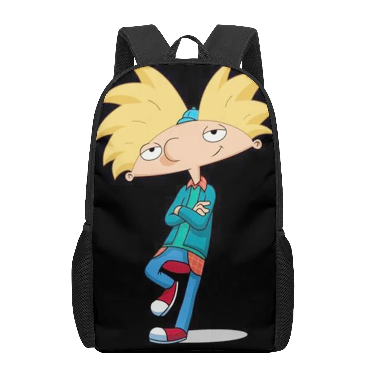 Cartoon Hey Arnold 3D Pattern School Bag for Children Girls Boys Casual Book Bags Kids Backpack Boys Girls Schoolbags Bagpack