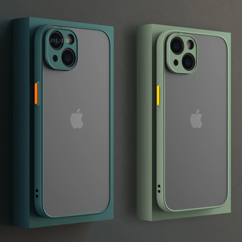 

Luxury Matte Transparent Silicone Shockproof Armor Case For iPhone 13 12 11 Pro Max Mini XR X XS 6S 7 8 Plus SE 2020 Phone Cover