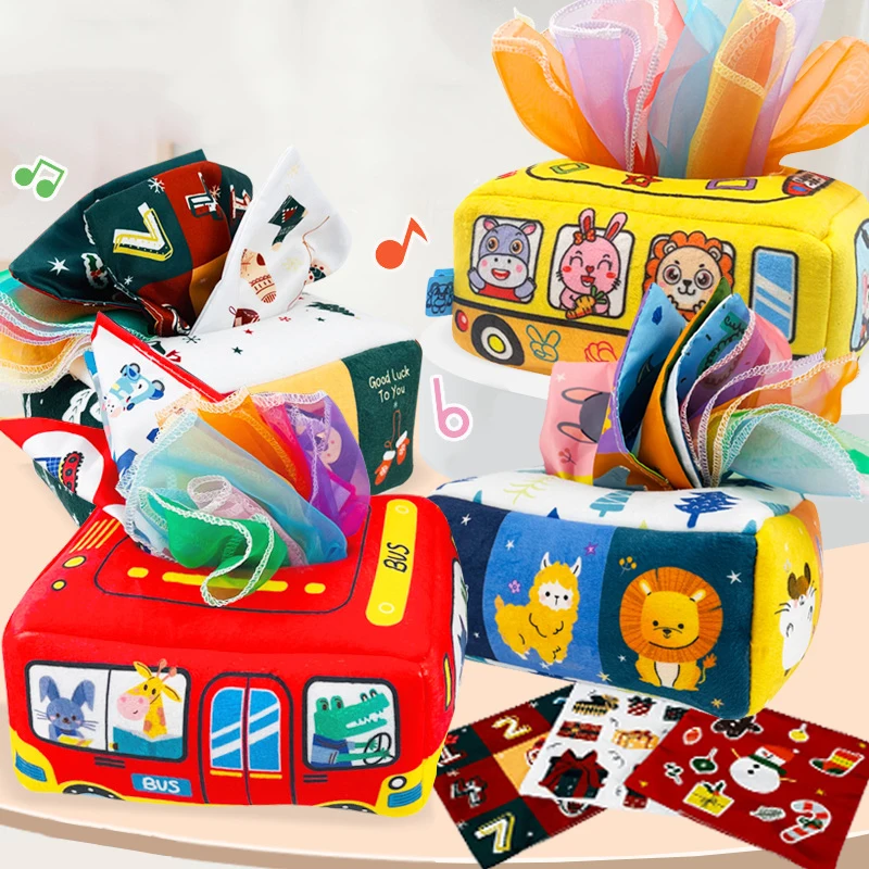 

Baby Tissue Box Toy Montessori Toys for Babies 6 12 Months Learning Educational Finger Exercise Sensory Toy Toddler Games Gifts