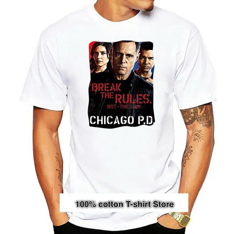 

Camiseta negra de Chicago Pd para hombre, Camisa personalizada de talla S-5xl, 100% algodón, Unisex