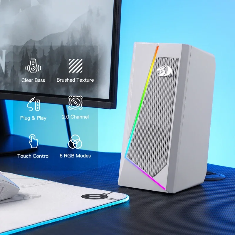 Настольные колонки Redragon GS520 RGB 2 0-канальный стереодинамик для ПК с 6 цветными