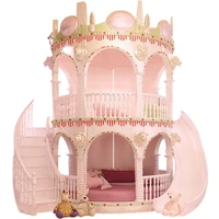 bedroom princess girl slide children bed lovely single pink castle bed girls furniture