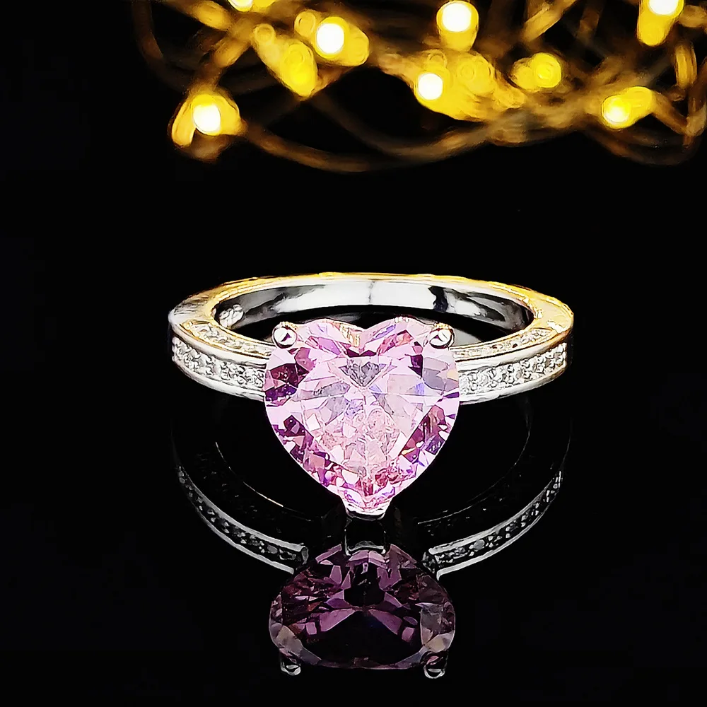 

Новинка 2023, модное женское кольцо в форме сердца в европейском и американском стиле, популярное женское кольцо разных цветов