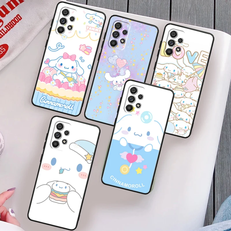 

Sanrio Cinnamoroll Anime Phone Case For Samsung A53 A52 A33 A32 A51 A71 A21S A13 A73 A50 A22 A23 A03 S A72 A54 A12 5G Black