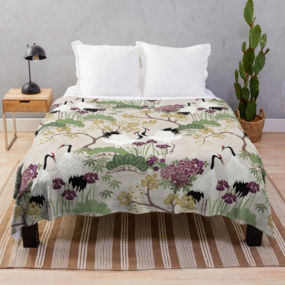 

Japanese Garden Gold Ultra-Soft Micro Fleece Plaid Plaid Fleece Throw Blankets