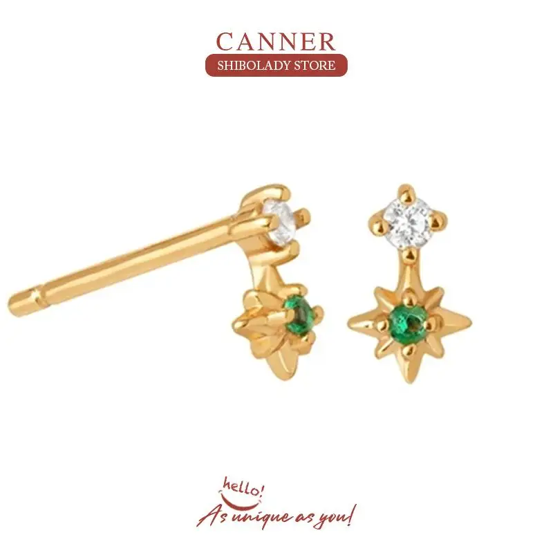 

Женские серьги-гвоздики из серебра 925 пробы с зеленым Цирконом