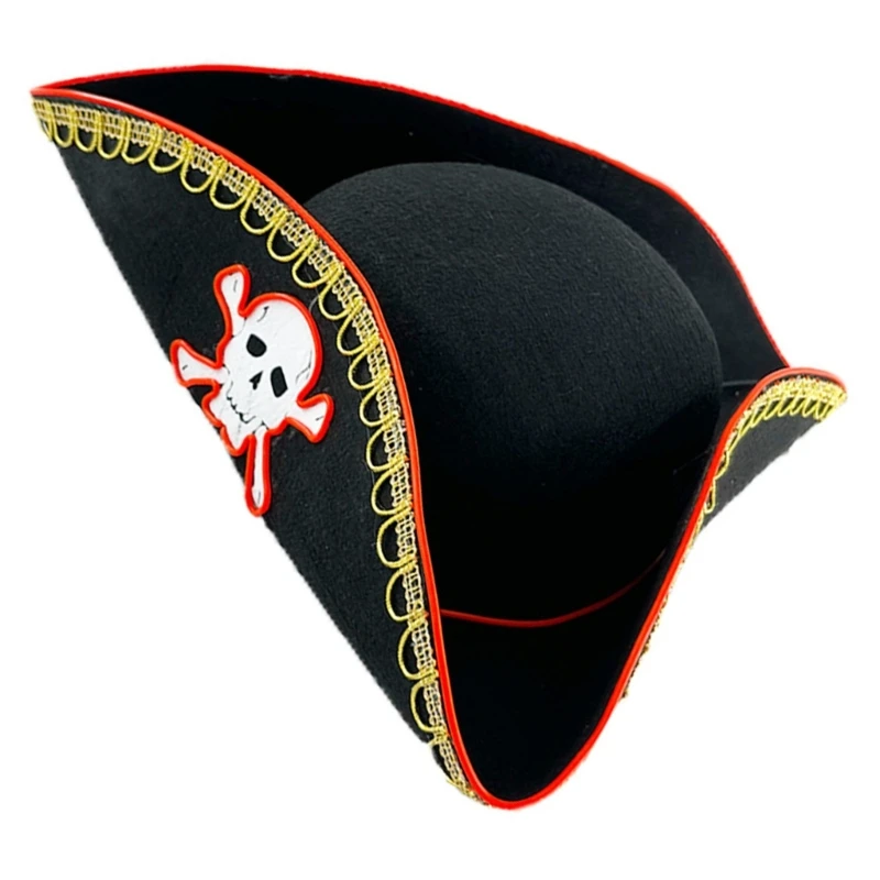 Карнавальная шляпа для мальчиков и девочек трехугольная пиратская светящаяся