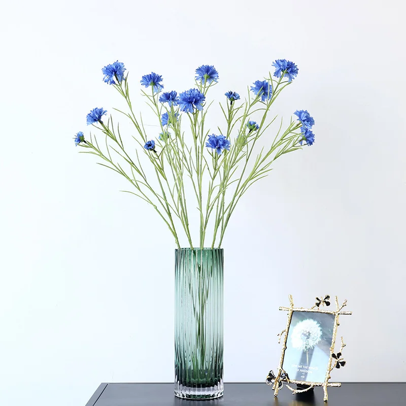 

5pcs Artificial Flower 3 Forks Bouquet Chrysanthemum Silk Cornflower Plant Decorative Home Table Decor Party Wedding Decoration