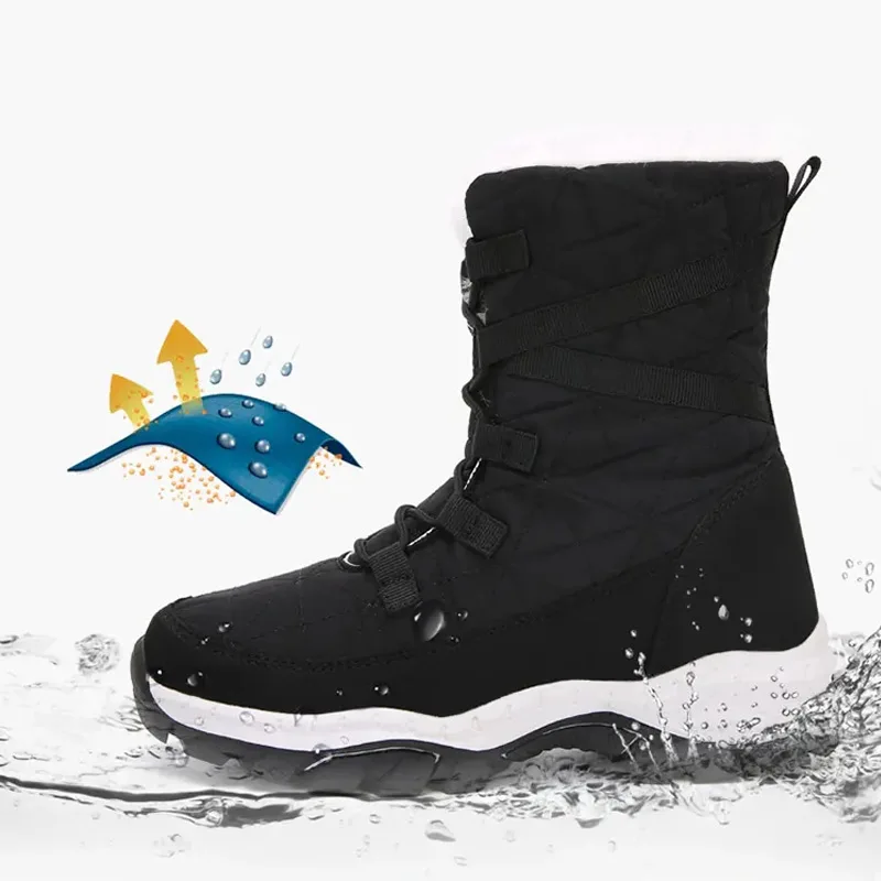 Sneakers Winter Women Boots Long Tube Snow Boots Plus Velvet Keep Warm Comfortable Walking Shoes