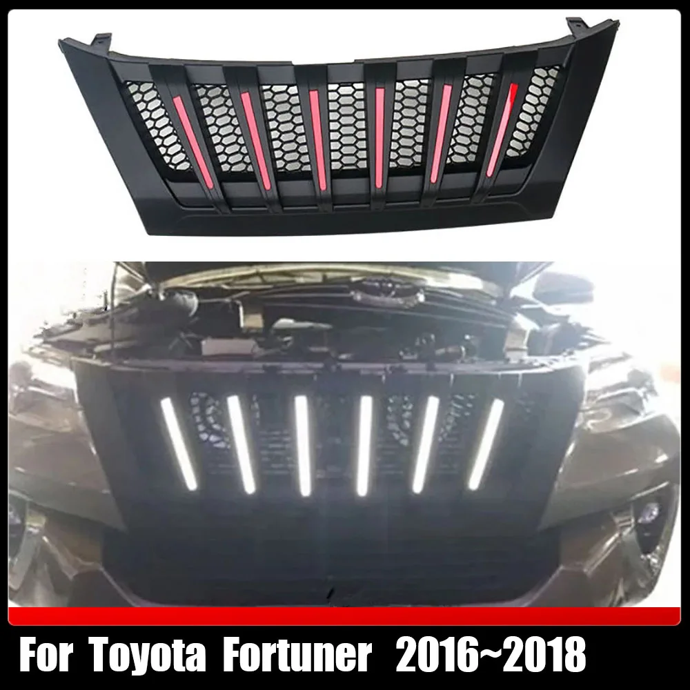 

Car Modified Racing Grills Radiator Grille Front Bumper Grill Grills Mask Trims Cover For Toyota Fortuner 2016~2018