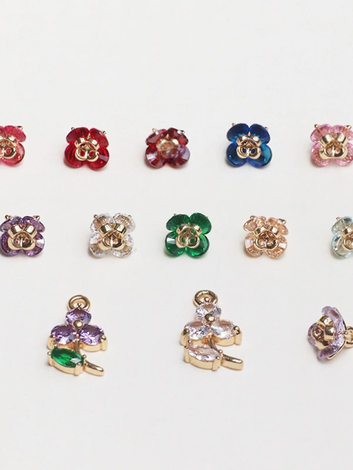 Ретро Sle медь инкрустированный цирконом мини-цветок универсальный кулон DIY