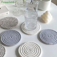 hand woven cotton rope coaster anti scalding heat resistant table mat pot pad insulation pad nordic cotton thread coasters