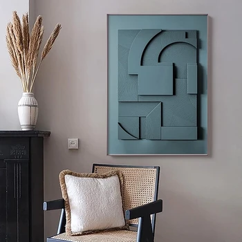 Brown 3d Effect Geometric Abstract Wall Art Poster Nordic Home Decor Canvas Painting Modern Minimalist Picture for Living Room 3